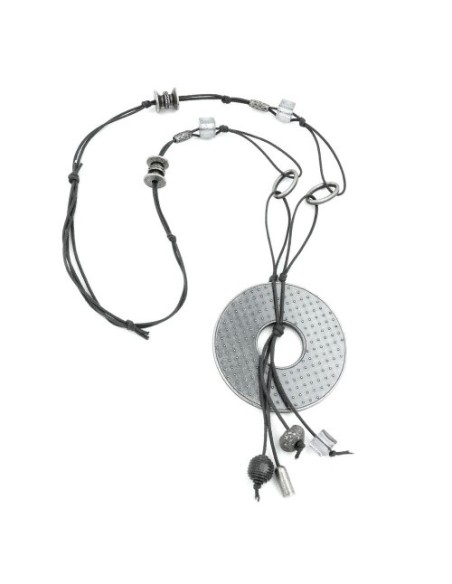 necklace grey beads 90cm