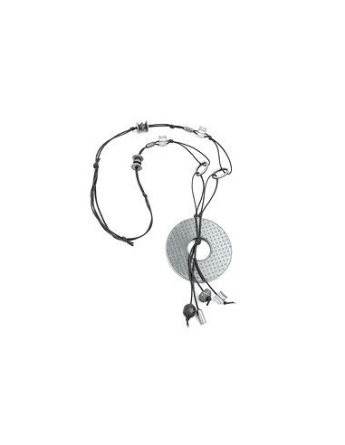 necklace grey beads 90cm
