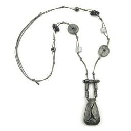 necklace ripped metal grey-silver 95cm