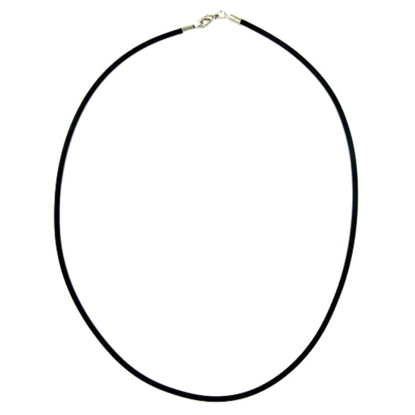 necklace 3mm rubber band silver clasp 90cm