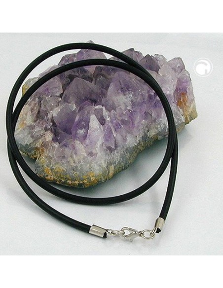 necklace 3mm rubber band silver clasp 80cm