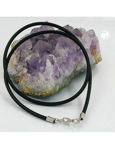 necklace 3mm rubber band silver clasp 60cm
