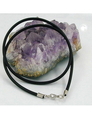 necklace 3mm rubber band silver clasp 55cm