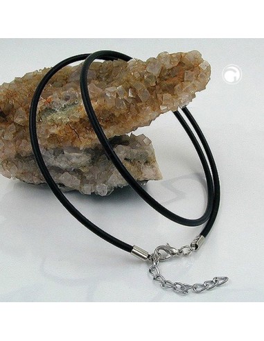 necklace 3mm rubber band silver clasp 50cm