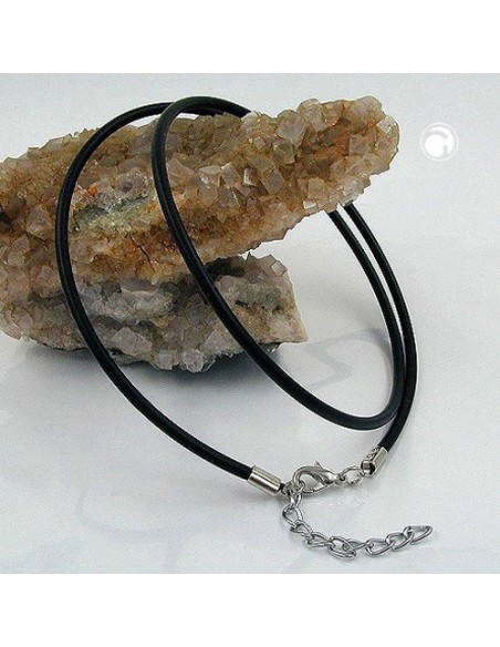necklace 3mm rubber band silver clasp 50cm