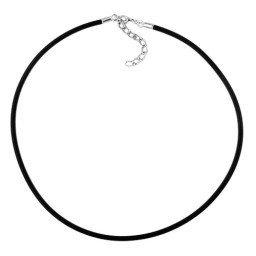 necklace 3mm rubber band silver clasp 50cm