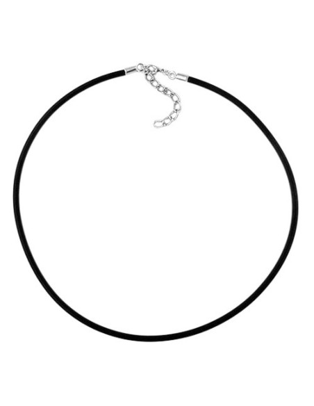 necklace 3mm rubber band silver clasp 45cm