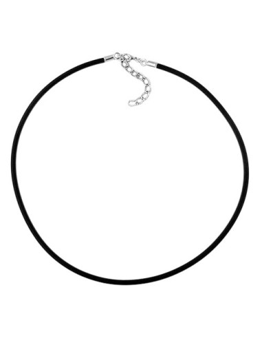 necklace 3mm rubber band silver clasp 42cm