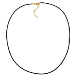 necklace 2mm rubber band gold plated clasp 55cm