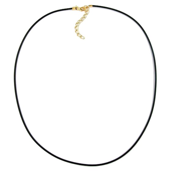 necklace 2mm rubber band gold plated clasp 55cm