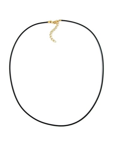 necklace 2mm rubber band gold plated clasp 55cm