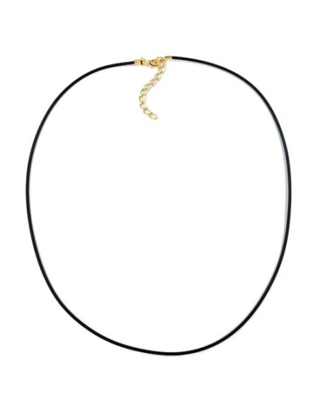 necklace 2mm rubber band gold plated clasp 55cm