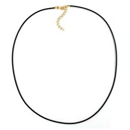 necklace 2mm rubber band gold plated clasp 55cm