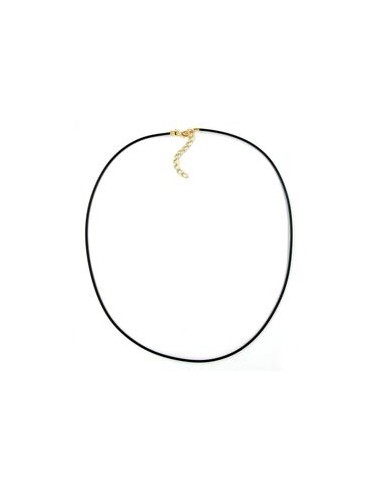necklace 2mm rubber band gold plated clasp 55cm