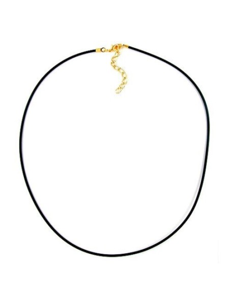 necklace 2mm rubber band gold plated clasp 45cm