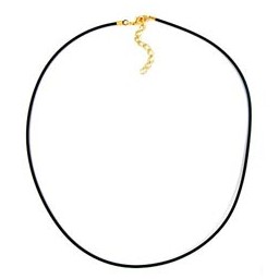 necklace 2mm rubber band gold plated clasp 45cm