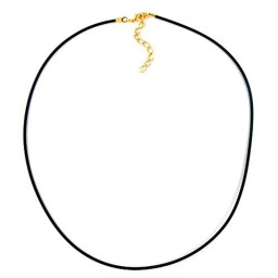 necklace 2mm rubber band gold plated clasp 40cm