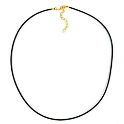 necklace 2mm rubber band gold plated clasp 40cm