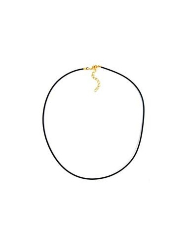 necklace 2mm rubber band gold plated clasp 40cm