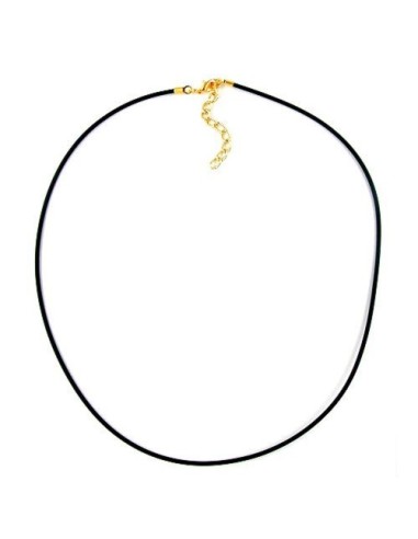 necklace 2mm rubber band gold plated clasp 42cm