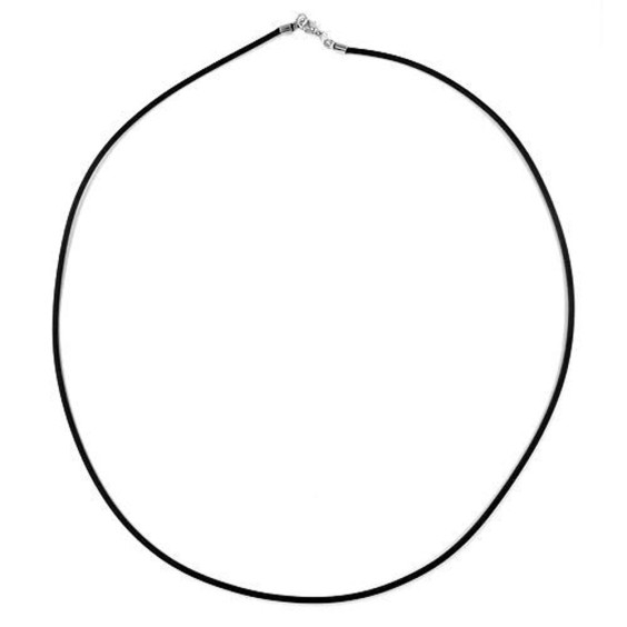 necklace 2mm rubber band silver clasp 75cm