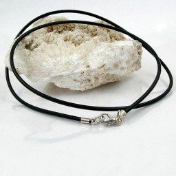 necklace 2mm rubber band silver clasp 75cm