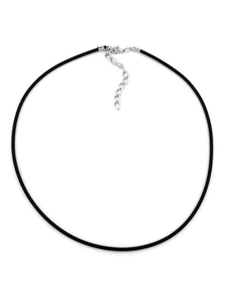 necklace 2mm rubber band silver clasp 45cm
