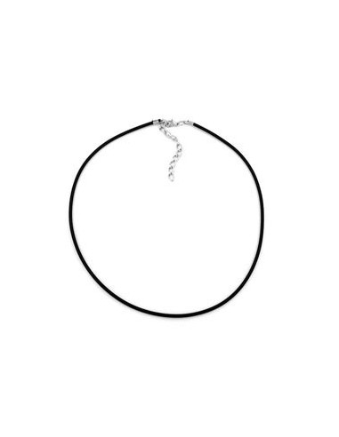 necklace 2mm rubber band silver clasp 40cm