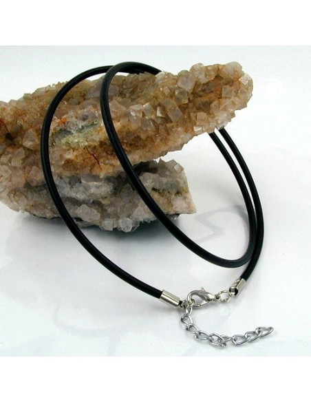 necklace 2mm rubber band silver clasp 38cm