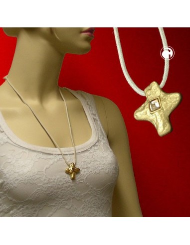 necklace metal cross with rhinestone