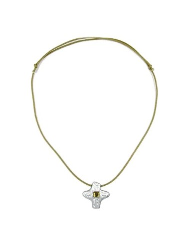 necklace silver-coloured cross with rhinestone