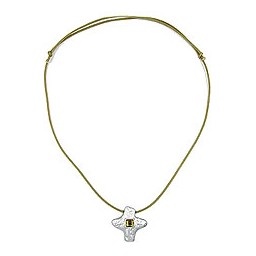 necklace silver-coloured cross with rhinestone