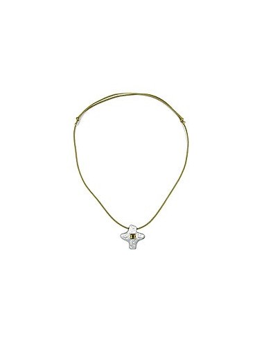 necklace silver-coloured cross with rhinestone