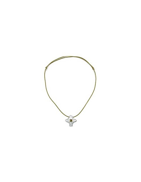 necklace silver-coloured cross with rhinestone
