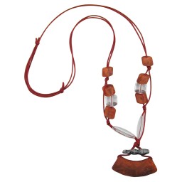 necklace tube flat curved brown 95cm