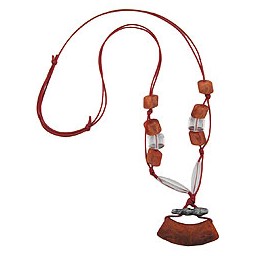 necklace tube flat curved brown 95cm