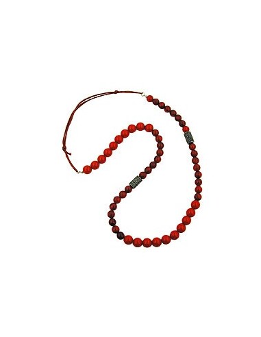 necklace red marbled beads silver coloured fantasy beads
