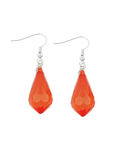 hook earrings transparent red grinded