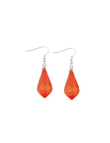 hook earrings transparent red grinded