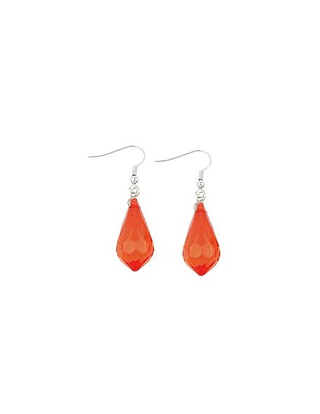 hook earrings transparent red grinded
