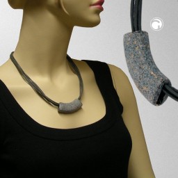 necklace tube flat curved grey 50cm