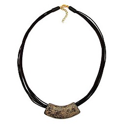 necklace tube flat curved stone-brown 50cm