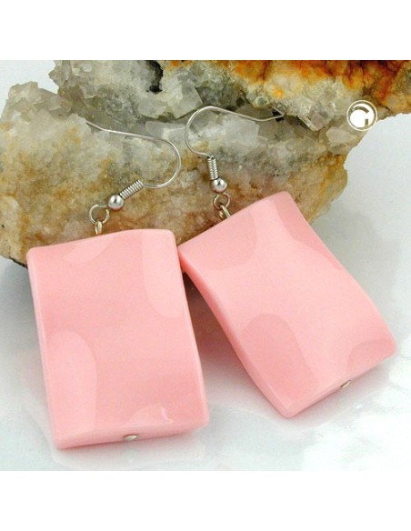 hook earrings pillow bead pink