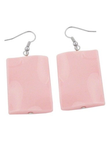 hook earrings pillow bead pink