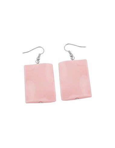 hook earrings pillow bead pink