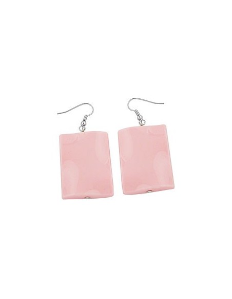 hook earrings pillow bead pink