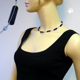 necklace tube beads blue