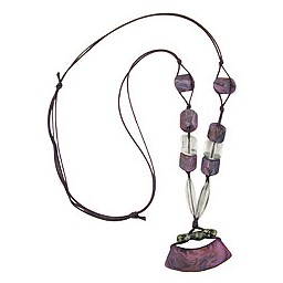 necklace tube flat curved purple 90cm