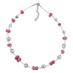 necklace antique-like pink silver-mirrored