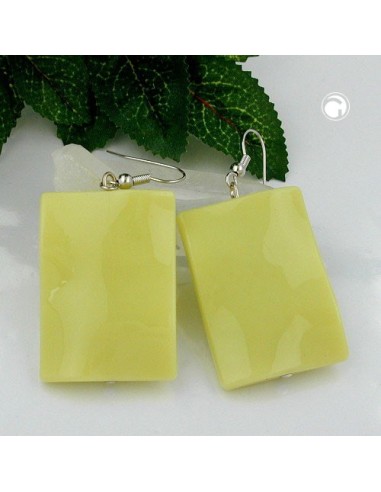 hook earrings pillow bead ligth green